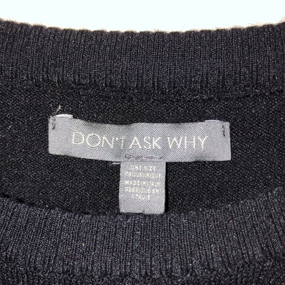 Don’t Ask Why Made in Italy Black Sweater - Picture 2 of 4